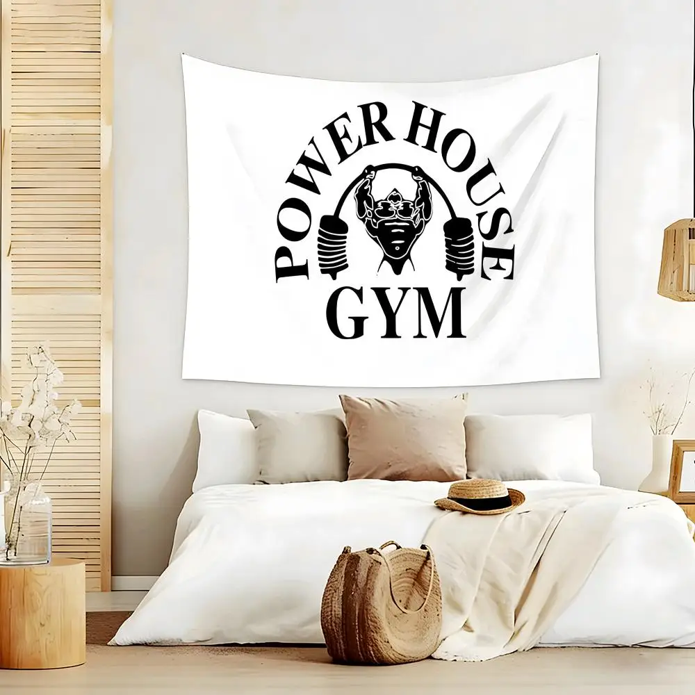 P-Power H-House Tapestry Custom Living Bedroom Party Dormitory Interior Wall Bohemian Decoration Attached Clip