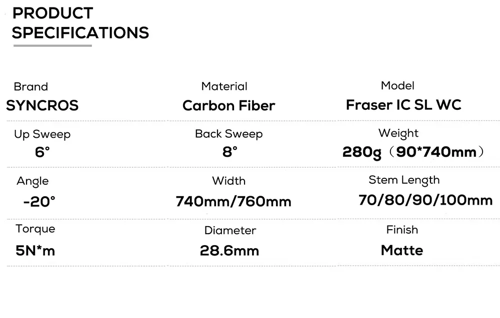 SYNCROS FRASER IC SL WC Chamäleon für Sparks Frame -20 ° Full Carbon Fiber Integrated Cockpit MTB-Lenker Titanschrauben – Detail 9