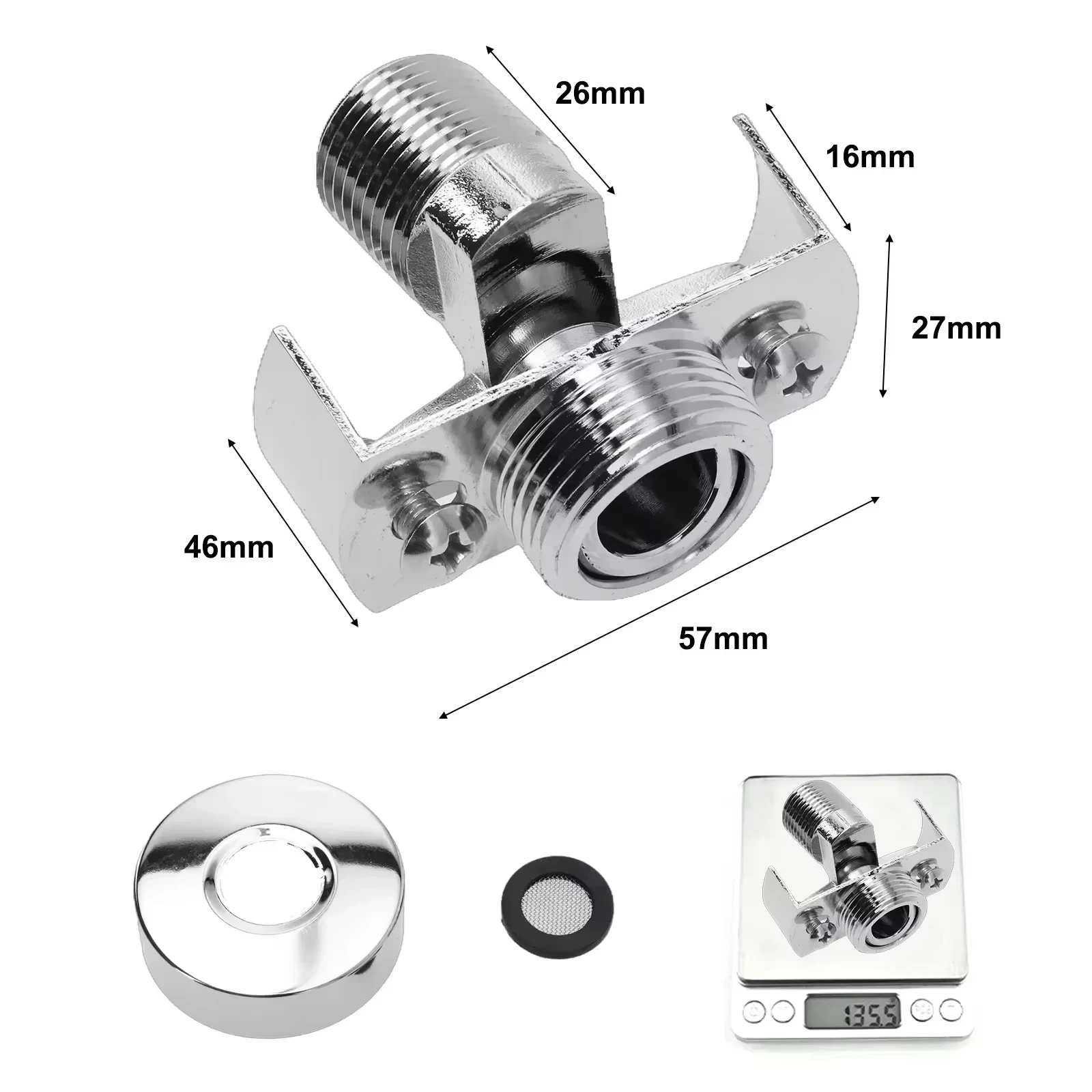40 Degree Adjustable Faucet Angle Bent Foot Eccentric Screw Angle Faucet Adapter Shower Conversion Foot Corrector Accessories