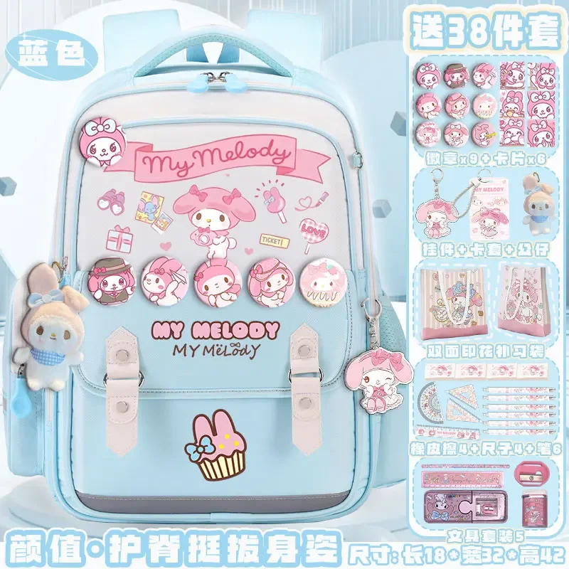 Sanrio New Melody studente zainetto carino Casual e leggero spalla zaino impermeabile antimacchia di grande capacità