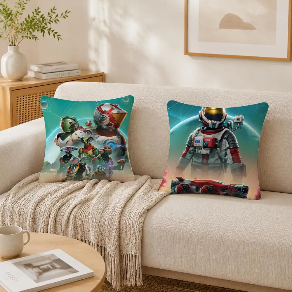 Video Game N-No Mans Sky Cushion Cover Plush Decorative Pillow Case With Hidden Zipper Cutecore Room Decor For Home