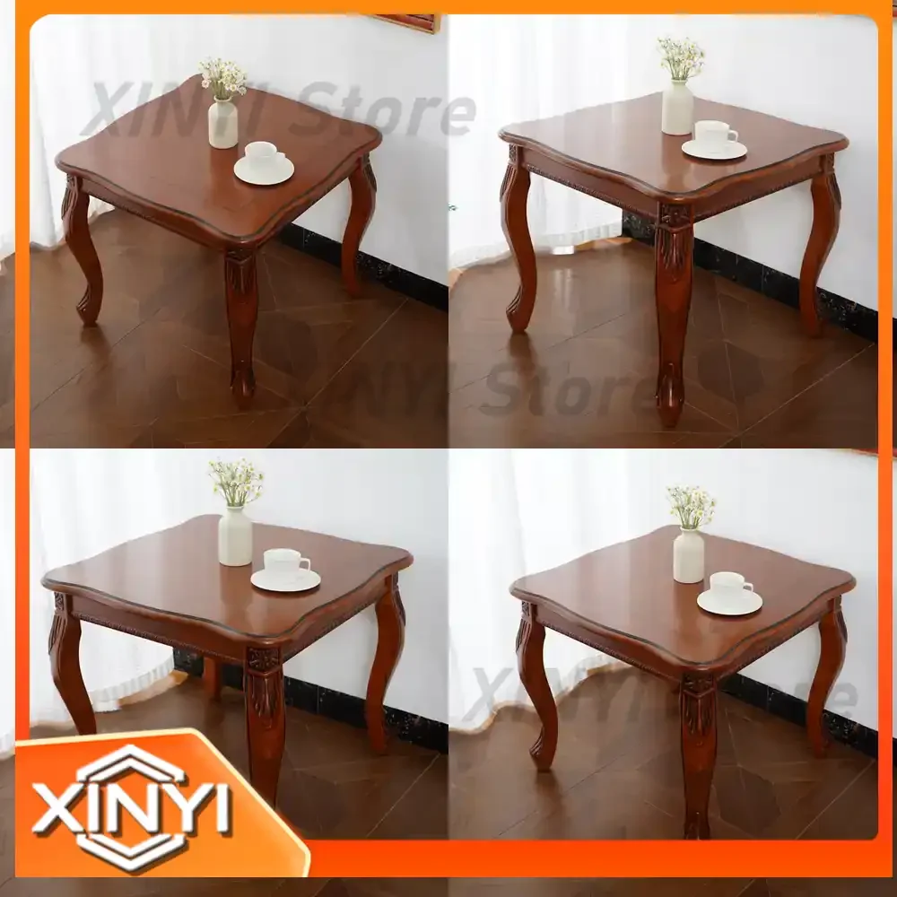 Small Corner Table for European Style Sofa Living Room Square Wooden Coffee Table Vintage Solid Wood Home Furniture