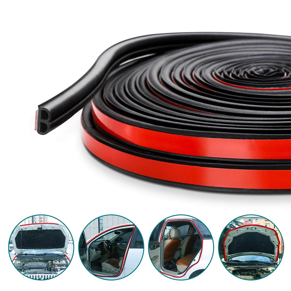 Self Adhesive Auto Rubber Weather Draft Seal Strip 51/100 Inch Wide X 1/5 Inch Thick,Weatherstrip for Window&Door&Engine Cover