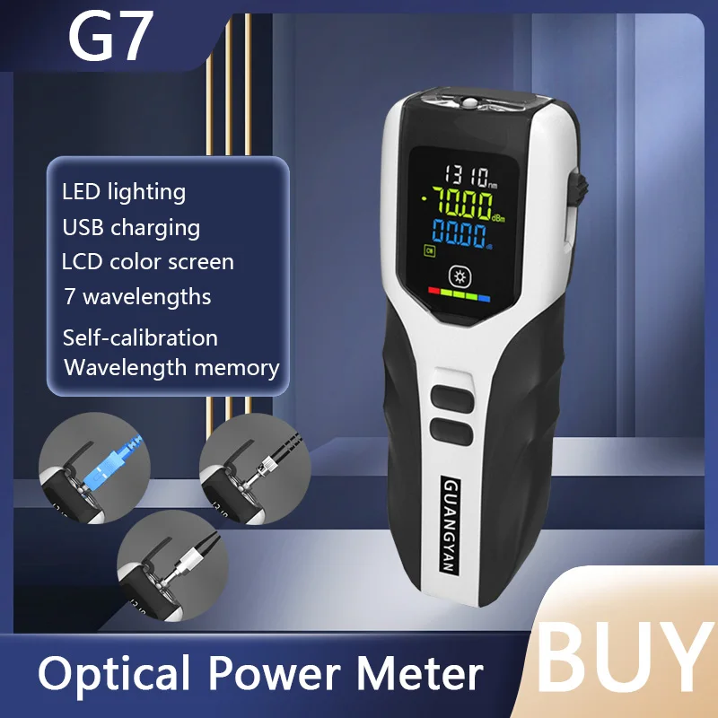 Handheld Mini fiber Optical Power Meter-70+10 dBm/-50+26 dBm/-70~+3dBm Lithium Battery OPM with LED Lighting