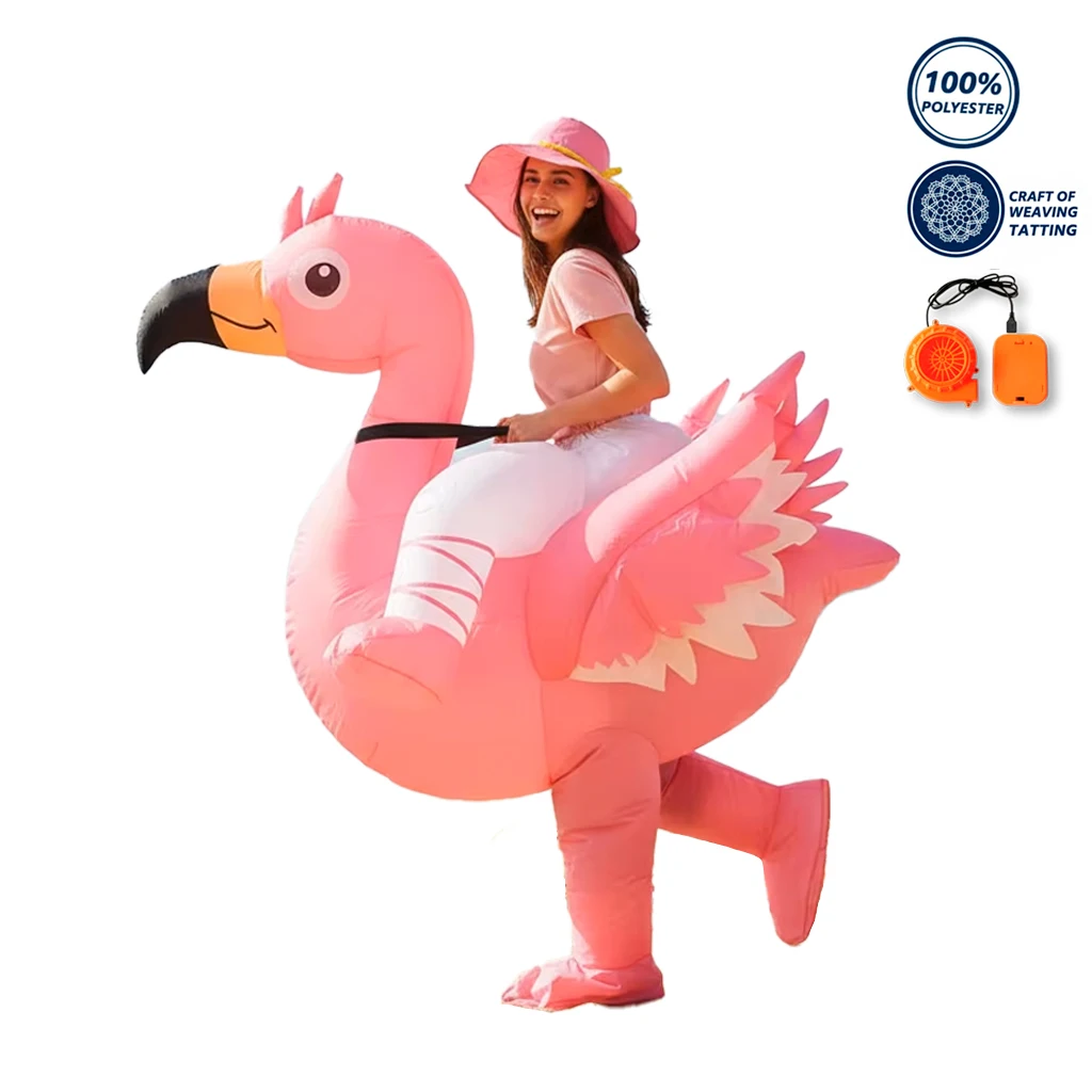 Disfraz inflable para adulto, traje divertido de flamenco, Unisex, para Navidad, Acción de Gracias, carnaval, fiesta, Cosplay