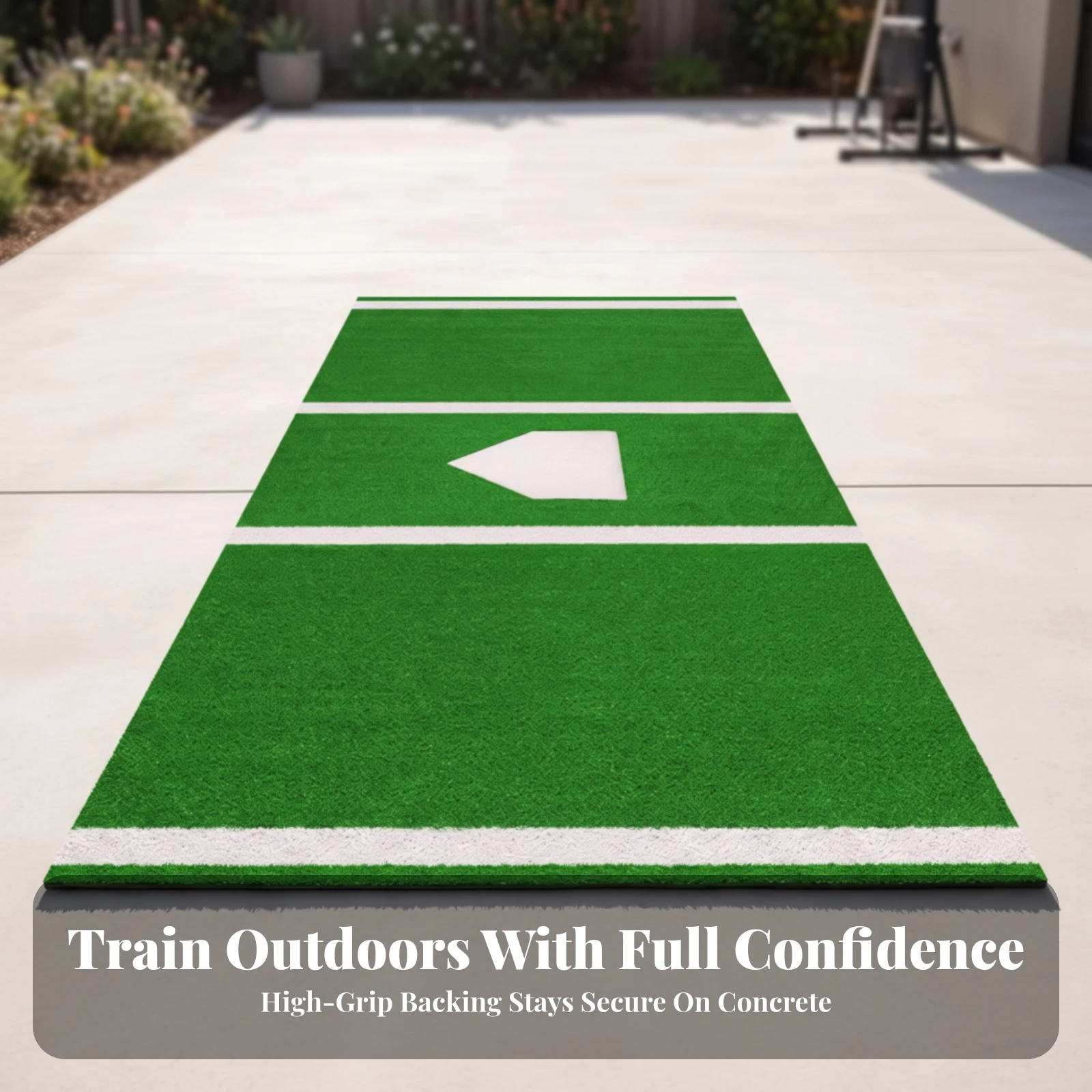 Baseball Batting Practice Mat Robust Batters Box Turf Mat with Home Plate Wear-Resistant Stable for Softball Players, Backyard