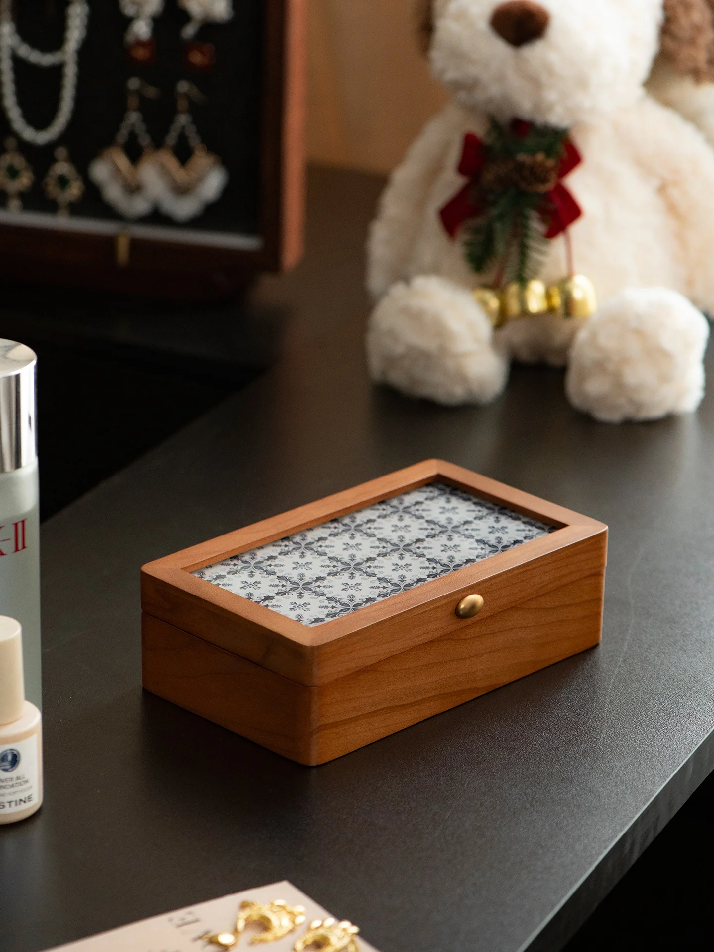 

Креативный деревянный набор для хранения украшений: шкатулка для ожерелий, браслетов и колец, высококачественная деревянная шкатулка для ювелирных изделий