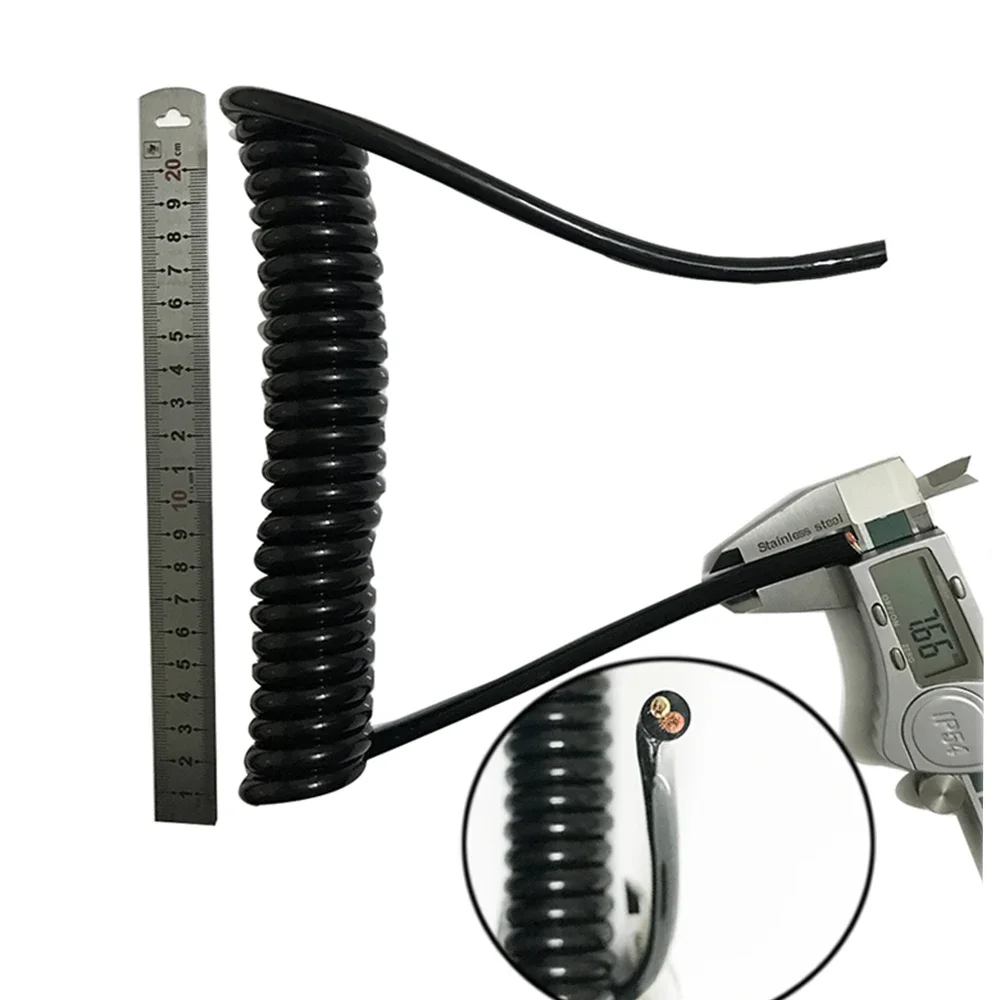 

Спиральный кабель питания, 2-жильный, 2,5 мм2, внешний диаметр 8,0 м, выдвижной провод, 2,5 м, 5 м, 7,5 метра, пружинный шнур из ТПУ, подходит для наружного использования, провод