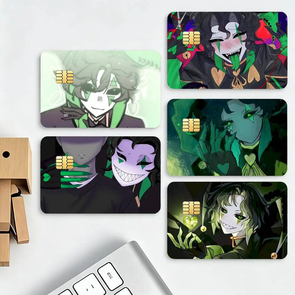 Harlequin F-Freak C-Circus HD Waterproof Credit Card Stickers Silicone Decals For Chip Game Cards Gift