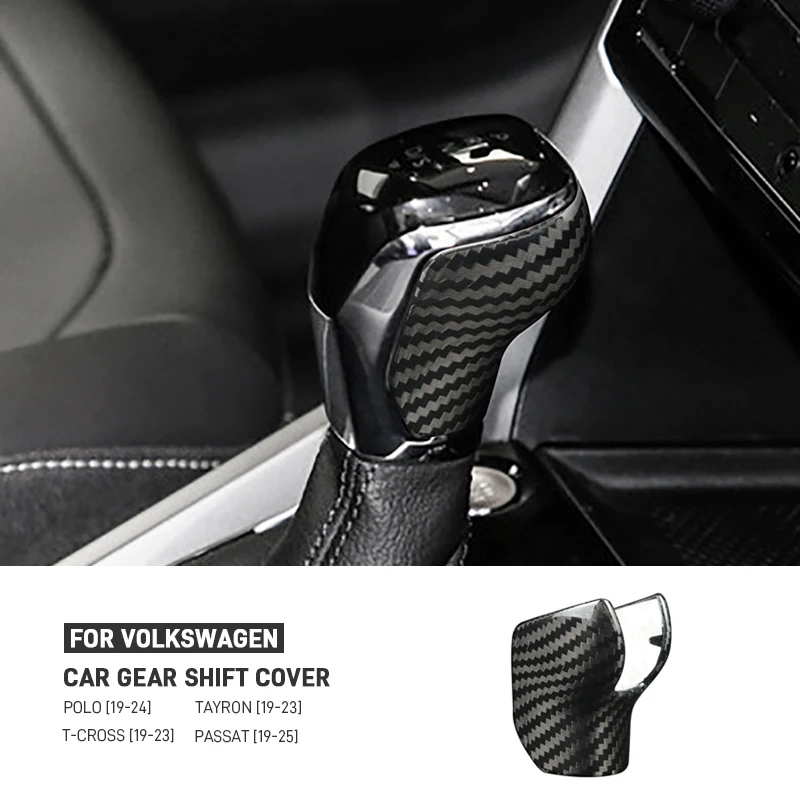 

Настоящее углеродное волокно, автомобильная ручка переключения передач, внутренняя отделка для VW Volkswagen Passat 19-25 Polo 19-24 T-Cross 19-23 Tayron 19-23