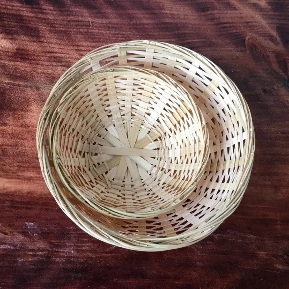 Vegetable Food Storage Basket Desktop Decoration Round Dustpan Decorative Woven Basket Bread Fruit Egg Basket