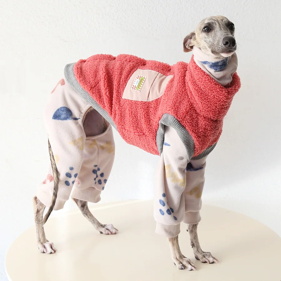 

Mutihome Autumn Winter Pet Suppliers Italian Little Lingti Huibit Dog Clothes Warm Clothes Outdoor Thick Velvet Vest Pet Clothes