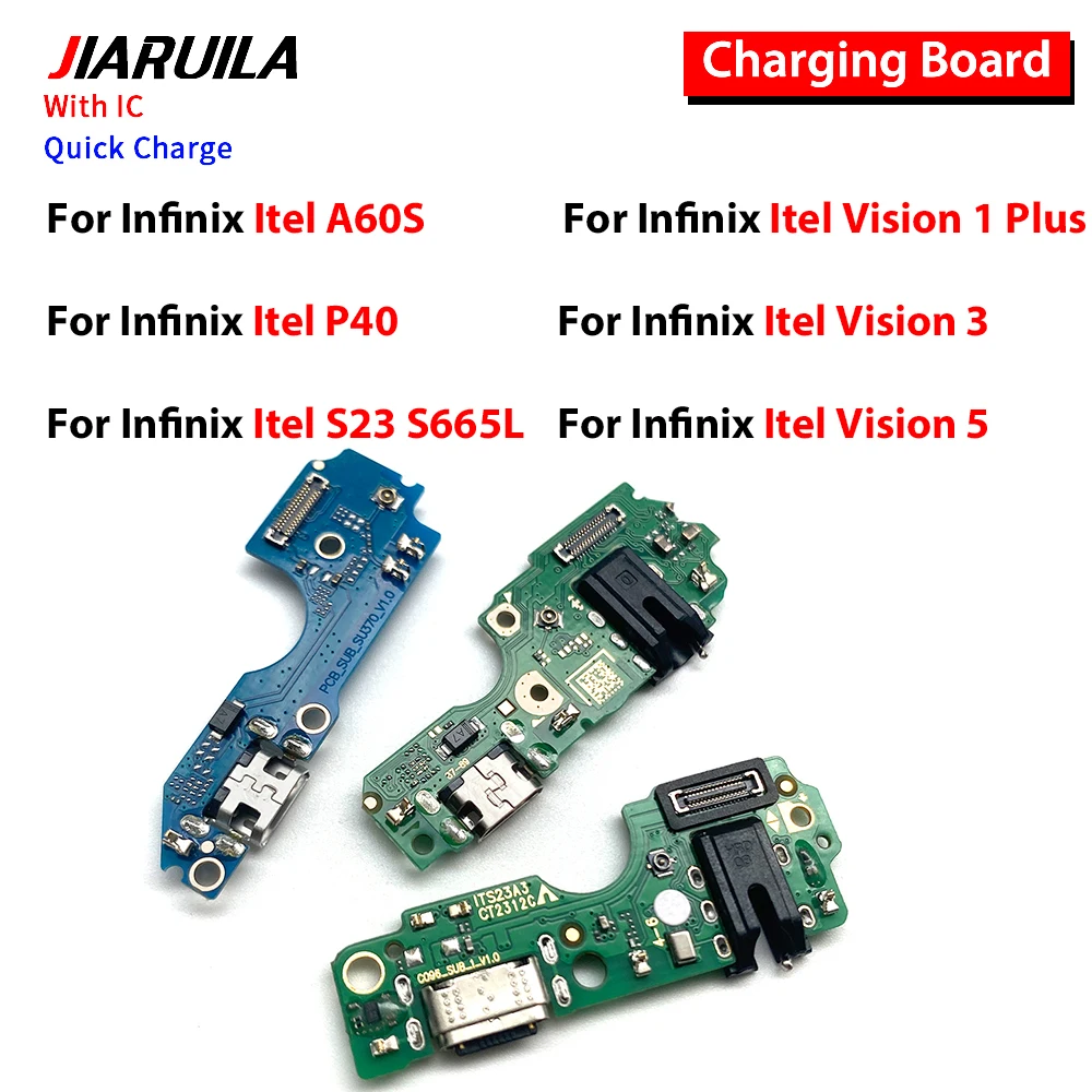 USB Dock Connector Charging Port Flex Cable For Infinix Itel A60S P40 S23 S665L Vision 1 Plus Charger Board With Mic Module