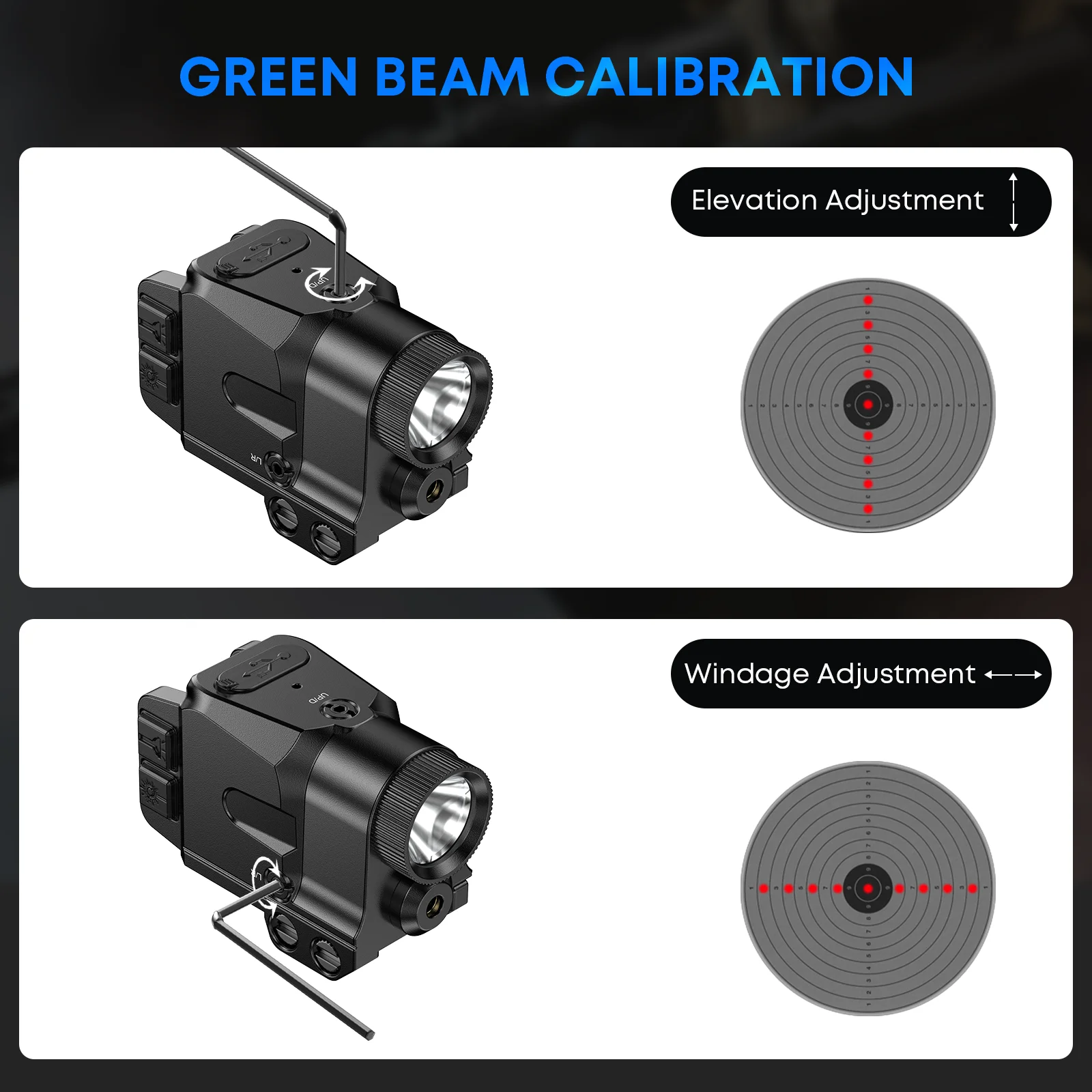 7030 Multifunctional Laser-Light Combo. Universal Picatinny rail, Type-C charging, and easy calibration for improved accuracy.