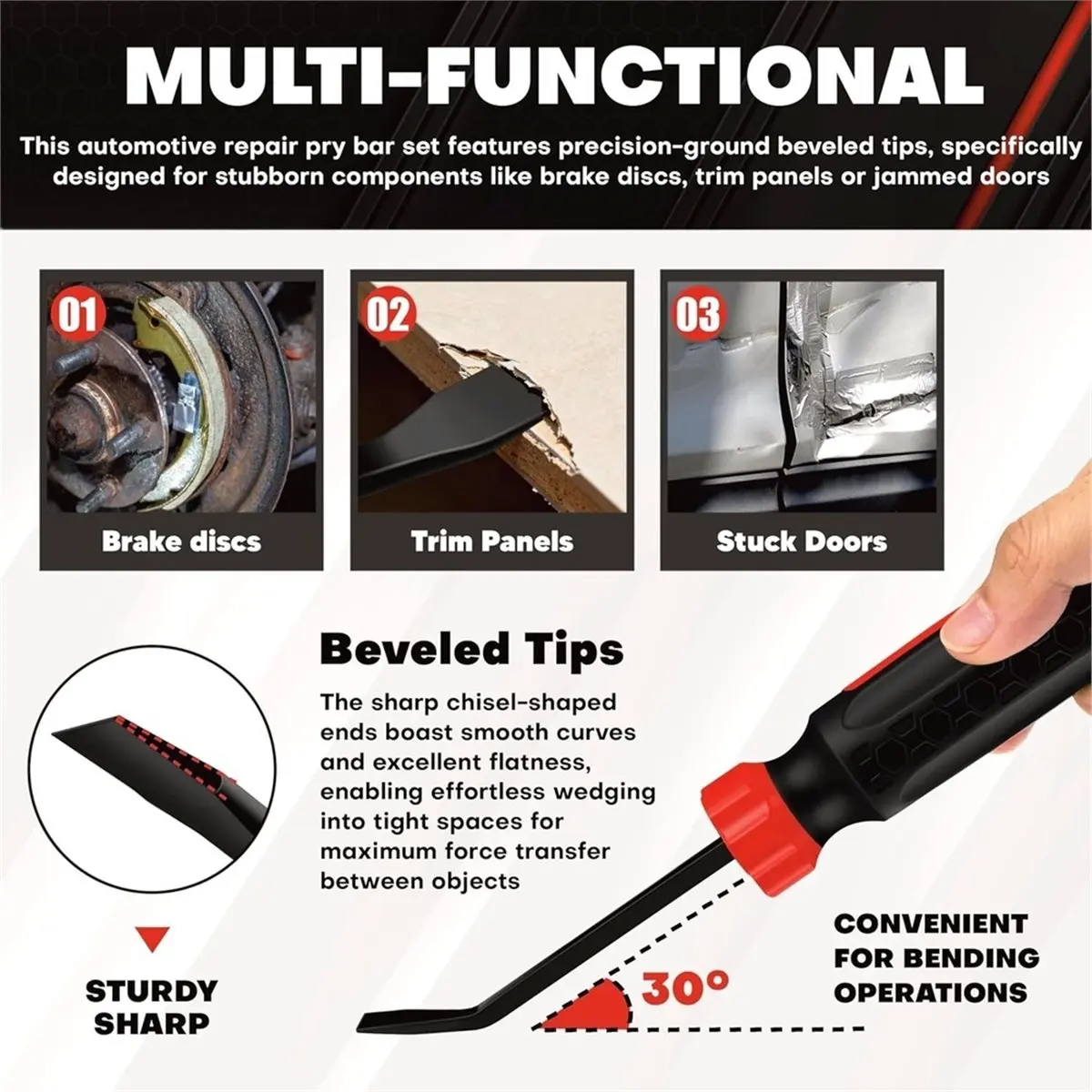 3-Piece Heavy Duty Pry Bar Set (8