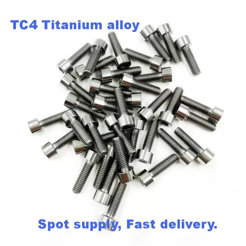 Titanium Alloy Cylindrical Head Hexagon Socket Screws M1.6 M2 M2.5 M3 M4 TC4 GR5 Titanium Alloy Screw 10-50pcs/lot