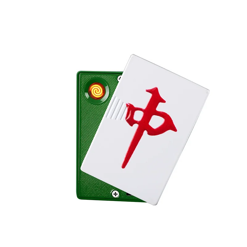 USB Charging Creative Poker/Mahjong Lighter Portable Fashion Metal Windproof Tungsten Wire Lighter Personalized Men's Gift New