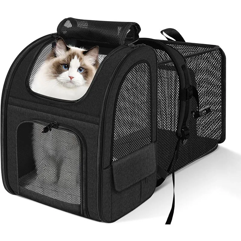 

New cat bag pet backpack expandable portable breathable folding backpack dog cat out pet cage
