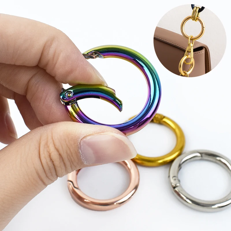 

20Pcs Meetee 13-38mm Metal O Ring Buckle Openable Spring Snap Hook Keychain Dog Collar Connect Clasp DIY Hardware Accessories