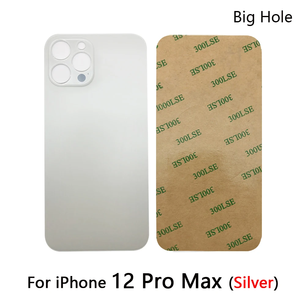 Duża dziura nowa pokrywa baterii tylna szklana tylna obudowa zamiennik dla iPhone 12 Pro Max z klejem