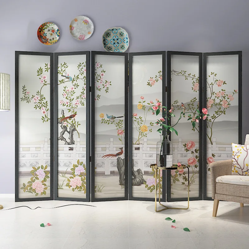 

Новая китайская перегородка, современная гостиная, которую можно переместить в дверь, складывающаяся, чтобы покрыть украшение чайной комнаты во дворе fl