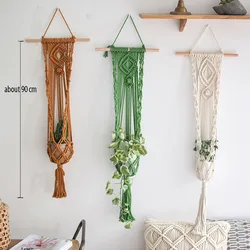 Boho style macrame hanger for garden macrame pot holder for indoor ceilling