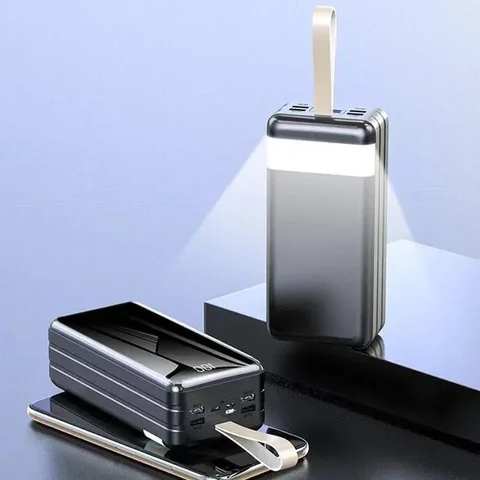 BCAK Full Mirror Power Bank большой емкости 60000 мАч Открытый портативный мобильный телефон 200000 Мобный источник питания MAh