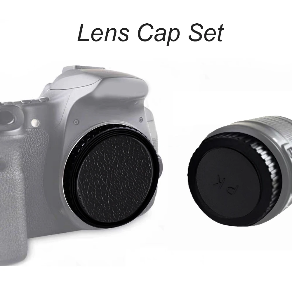 Portable Rear Lens And Body Cap Cover For Pentax K PK Mount camera Body Cover + Rear Lens Cap Cover Set