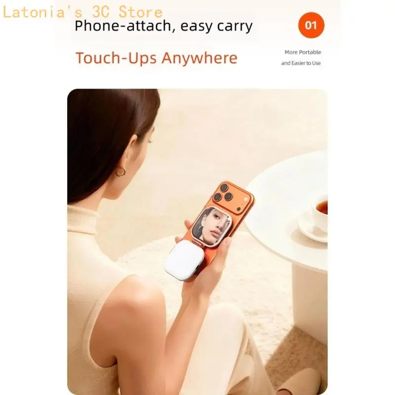 Portable Phone Mirror Light for Live Video and Face Lighting X3UB