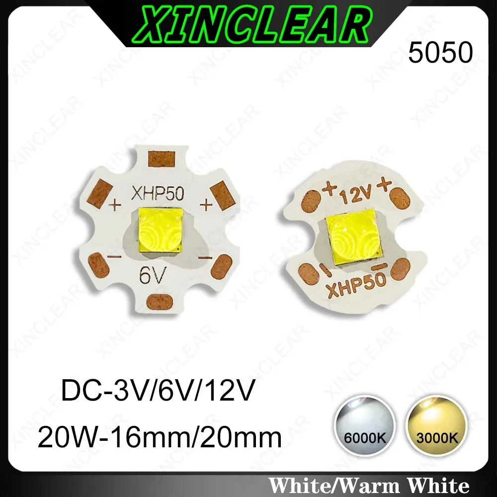 

DC3V 6V 12V High Power LED 18-20W White Warm SMD 5050 Chips Ceramic Bracket Lamp Beads For DIY Flashlight Headlight Searchlight