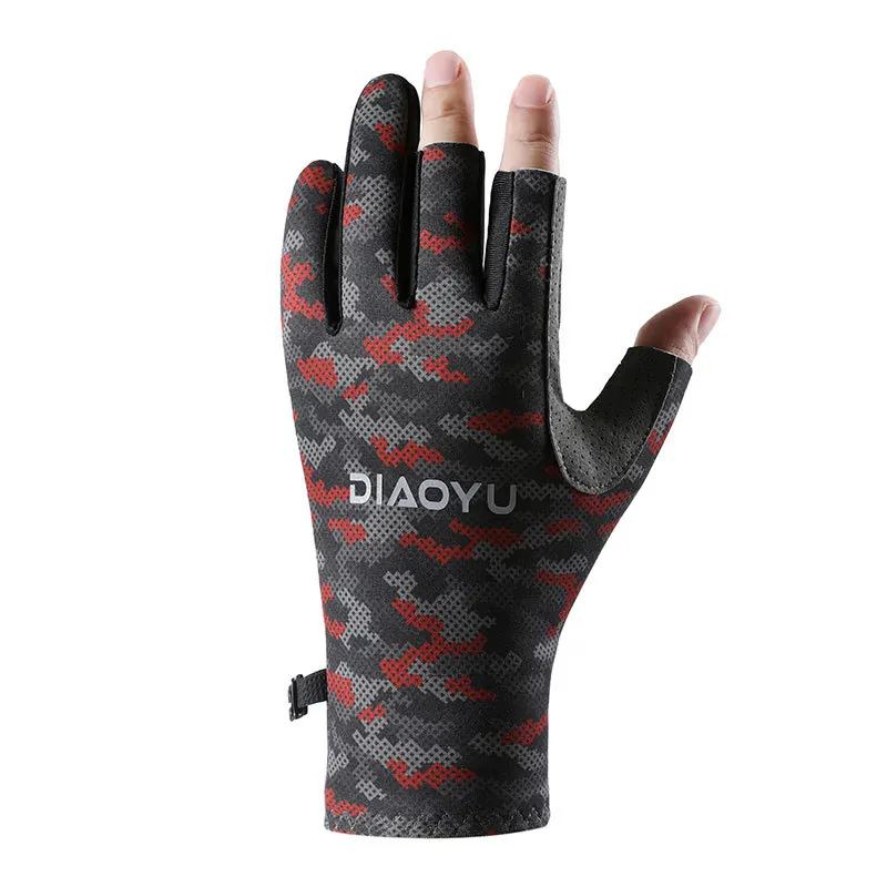 قفازات الصيد المضادة للطعنة الربيع الصيف المضادة للارتداء Luya الشمس واقية قفازات الصيد الرجال تنفس الجلد ودية قفازات لينة #6