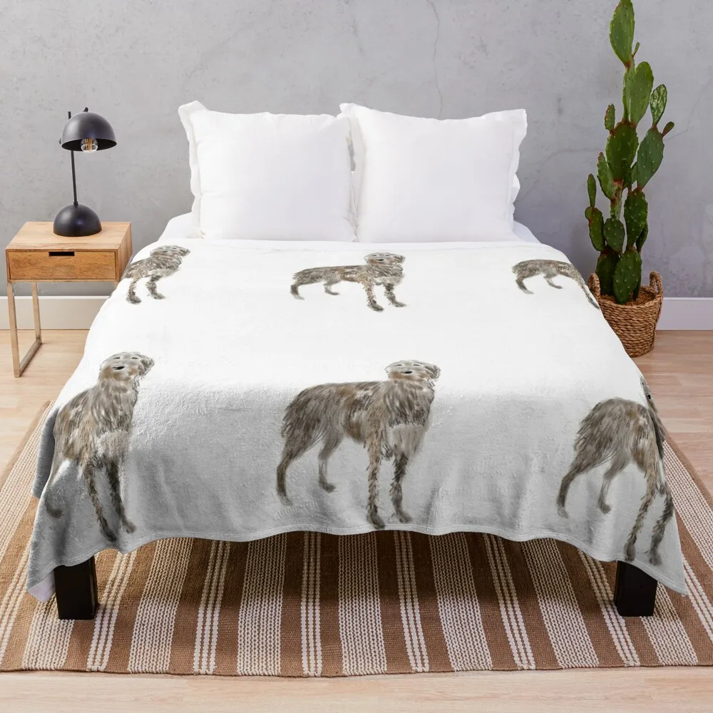 

Deerhound Throw Blanket Personalized Gift anime Hairy Bed linens Blankets