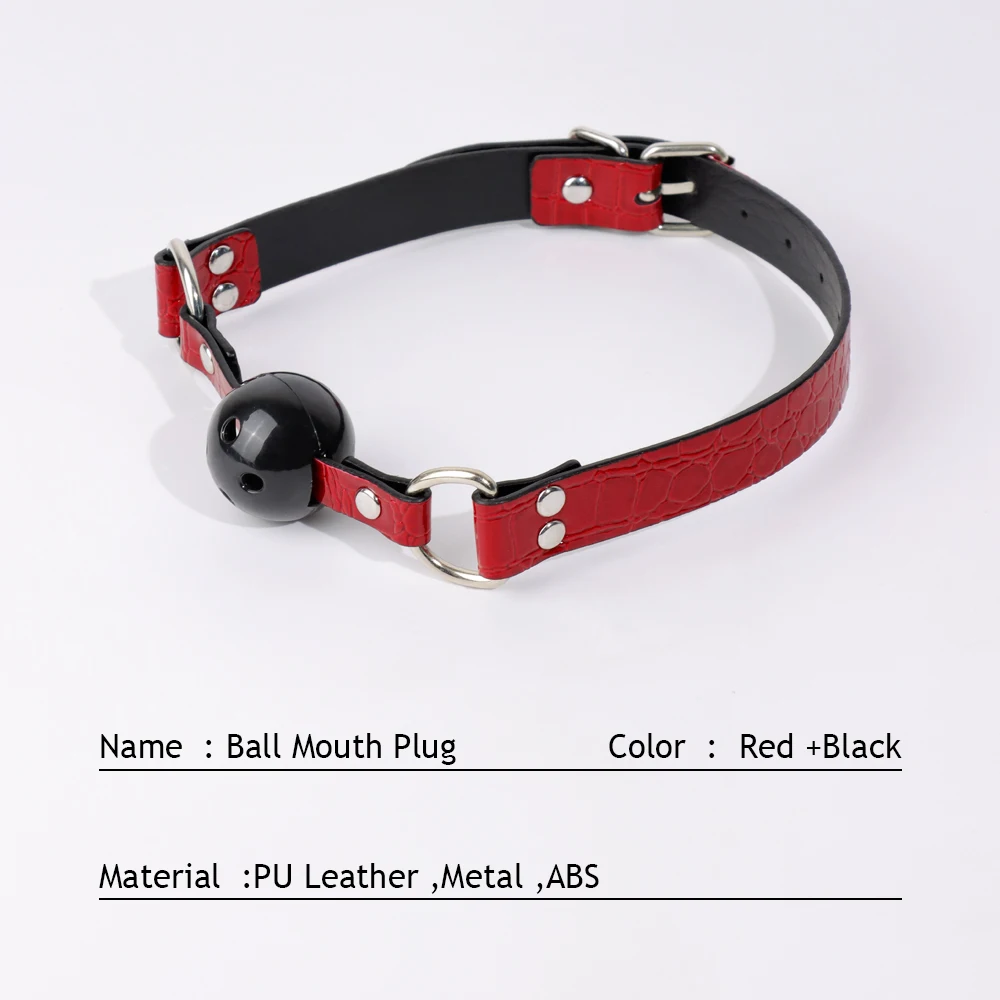 Detachable Ball Gag with Holes Breathable Open Mouth Plug Adjustable Bondage Muzzles Adult Sex Toys for Women and Couples