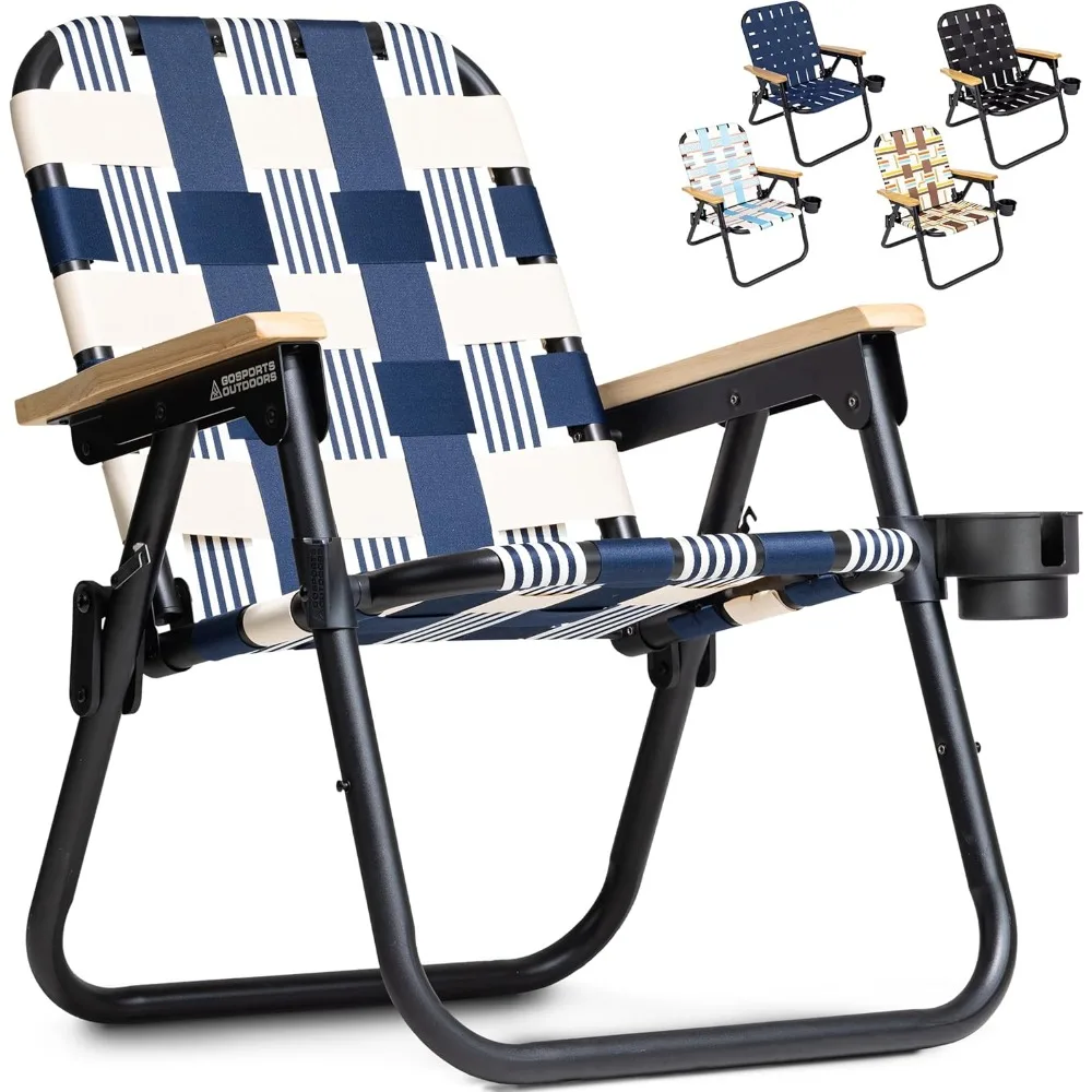 

Beach Backpack Chair Premium Folding Camping Chair,powder coated aluminum frame, cup holder,Armrests Beach Chairs