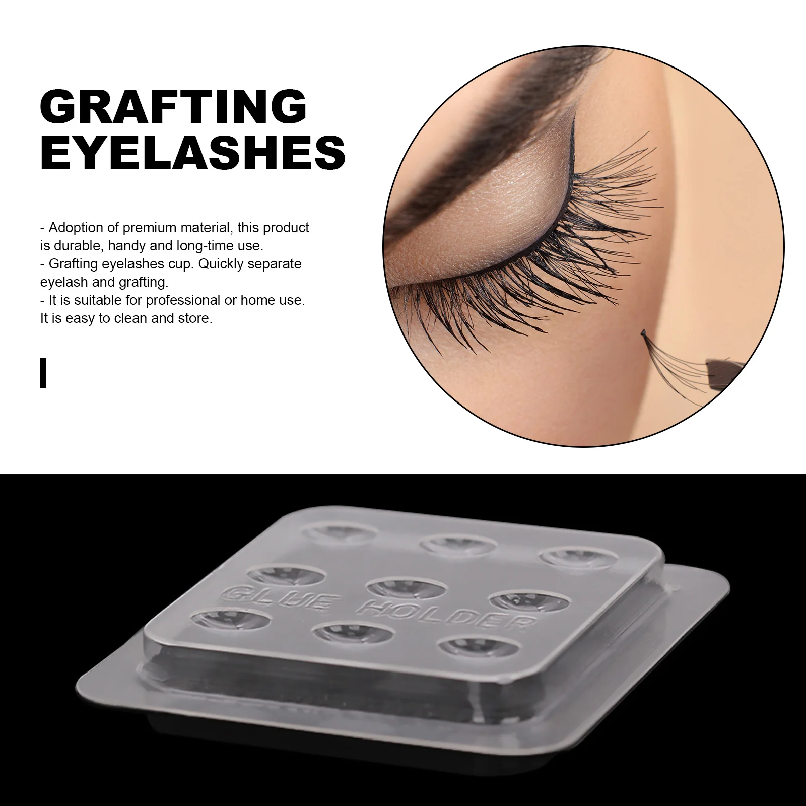 

40pcs Eyelash Glue Holder Grafting Eyelash Cup For Extensions Tray Pigment Ink Storage Professional Home Use Durable Tool