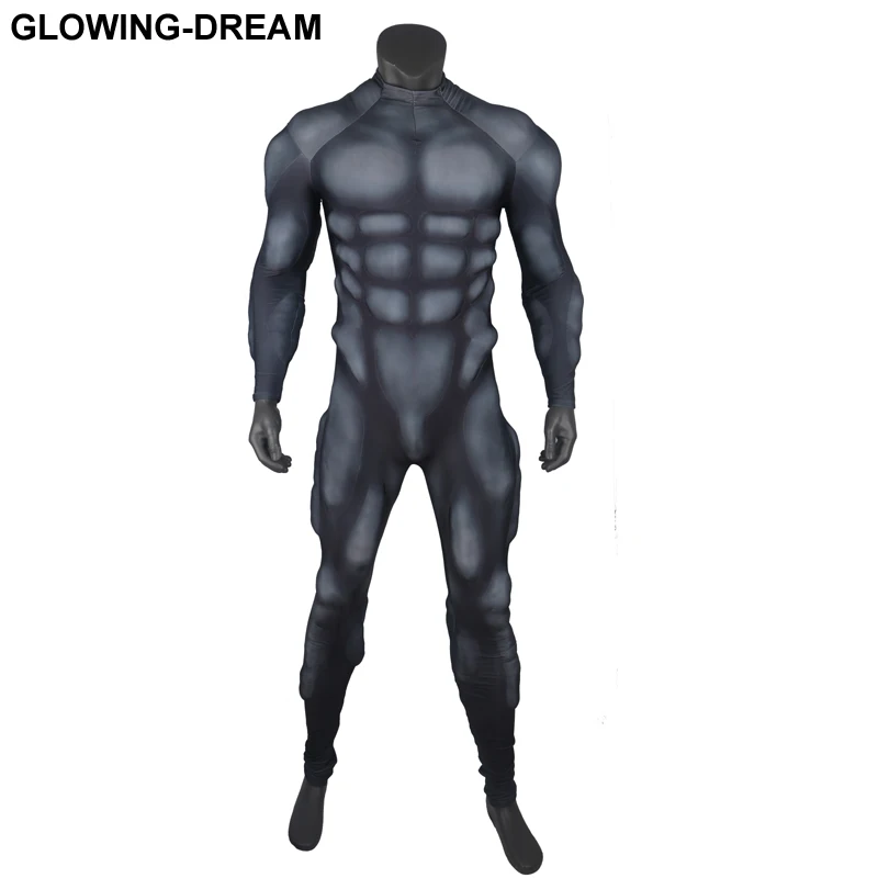 High Quality Black Muscle Costume 3D Relief Muscle Padding Suit Black Muscle Suit For Heros