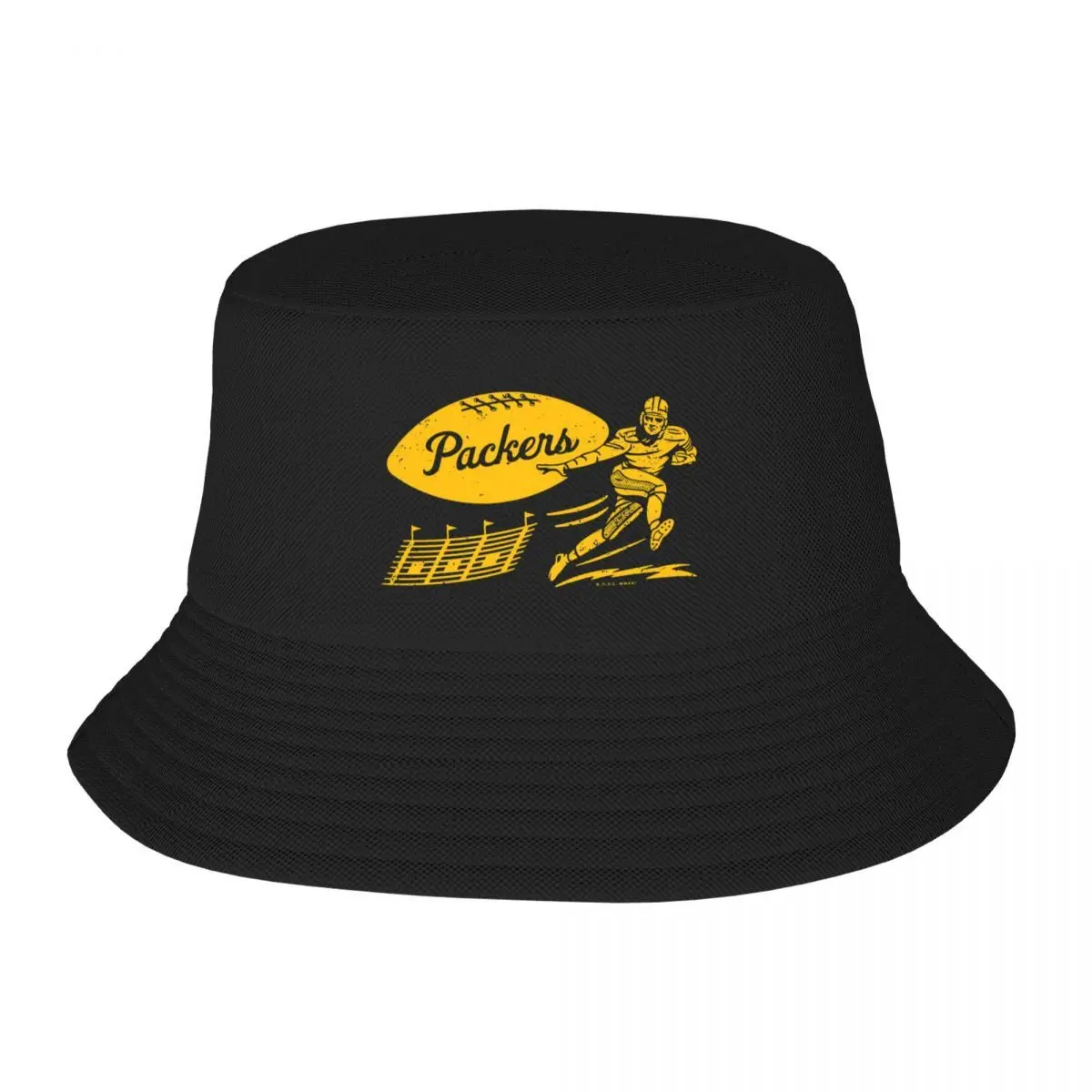 2025 NOVO Futebol Vintage - Green Bay Packers (Marca de Packers Amarelo) Chapéu de balde Derby Chapéu Ocidental Chapéus Femininos Masculinos