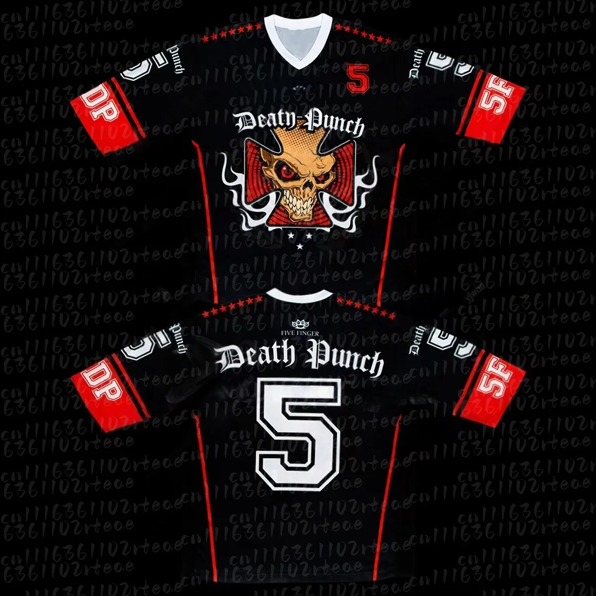 5FDP Five Finger Death Punch Skull T-shirt 3D Printed Casual Short-sleeved Sailor Collar Tee Large Size FamilyMatching T Shirt
