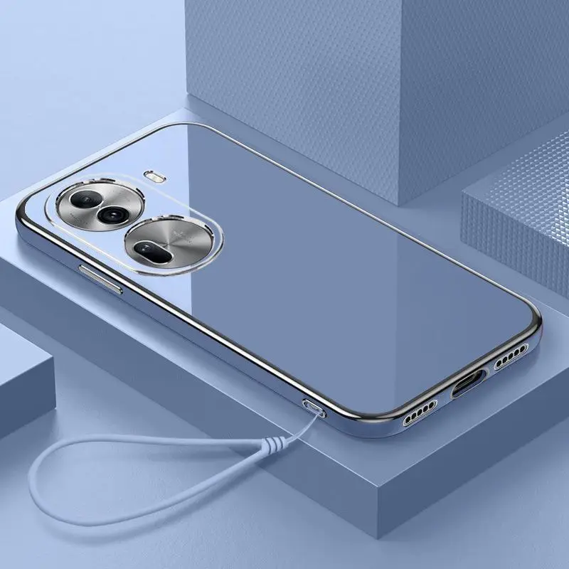 For Oppo Reno11 Case OPPO Reno11 Pro Phone Case oppo Reno 11F Case CPH2607 CPH2599 Luxury Square Plating Shockproof Back Cover