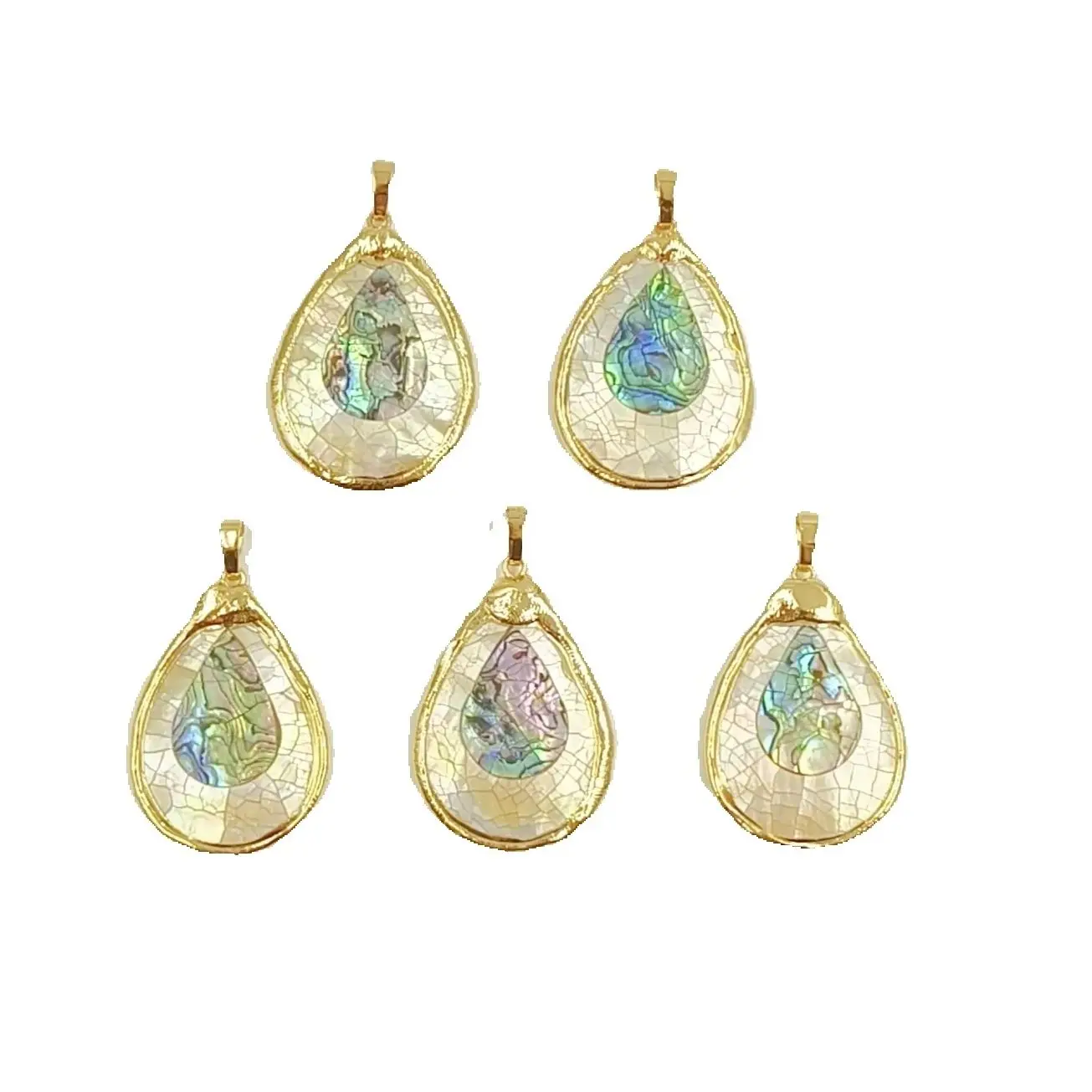 

WT-JP414 Exquisite High Quality Natural Shell Pendant With Gold Electroplated Waterdrop Shape For Women Jewelry Finding DIY
