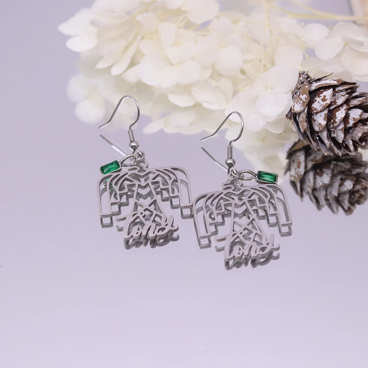 Stainless Steel Punk Style Line Art Eagle Personalized Custom Name Earrings Jewelry For Women Girls Custom Drop Earring Fashion