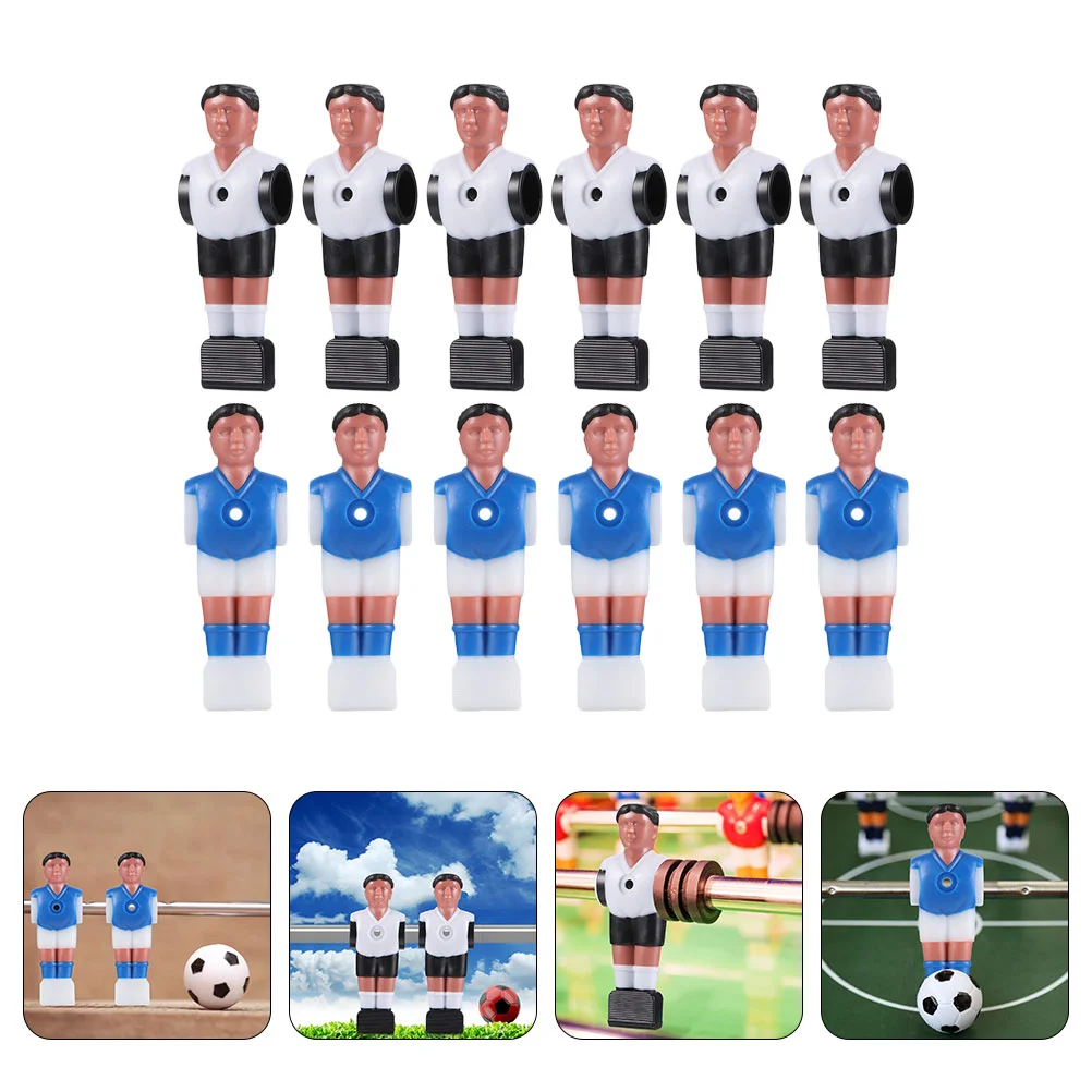 12 Pcs Mini Football Table Machine Athlete Model Abs Imitation Player Foosball Accessory