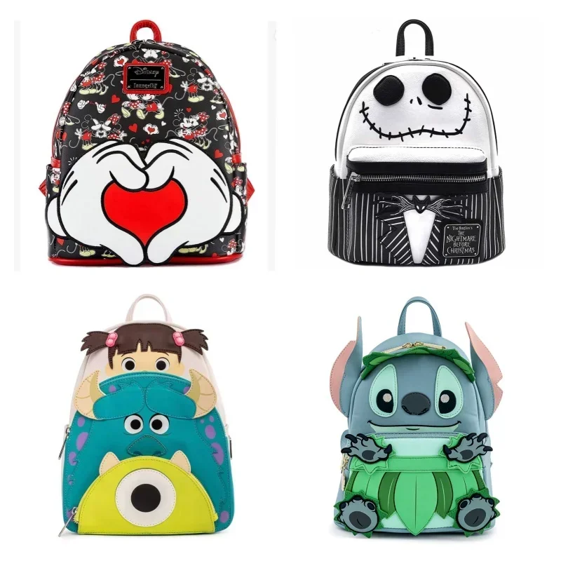 PU Gifts Disney Monsters University Mini Backpack Faux Leather Double Strap Shoulder Bag Cosplay Backpack Anime Kawaii Cartoon