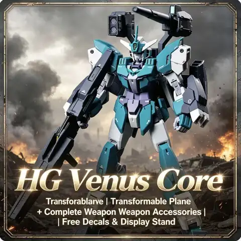 006A HG 1/144 Venus Core Warrior Transformable Aircraft Mecha with Accessories, Assembly Model Toy & Gift for Boys