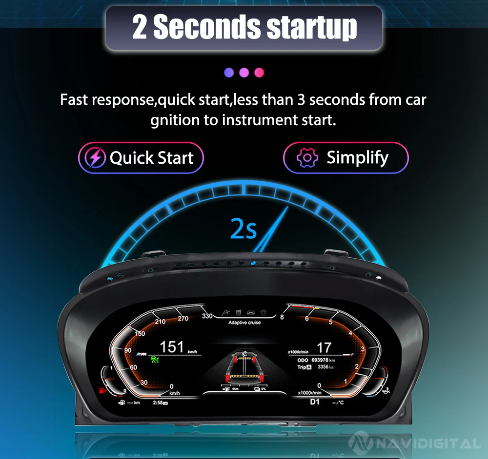 Auto digitales Armaturen brett für BMW 1 2er f20 f52 f22 x1 f48 f49 x2 f39 LCD-Panel Tachometer virtuelles Cockpit Instrumenten cluster – Detail 8