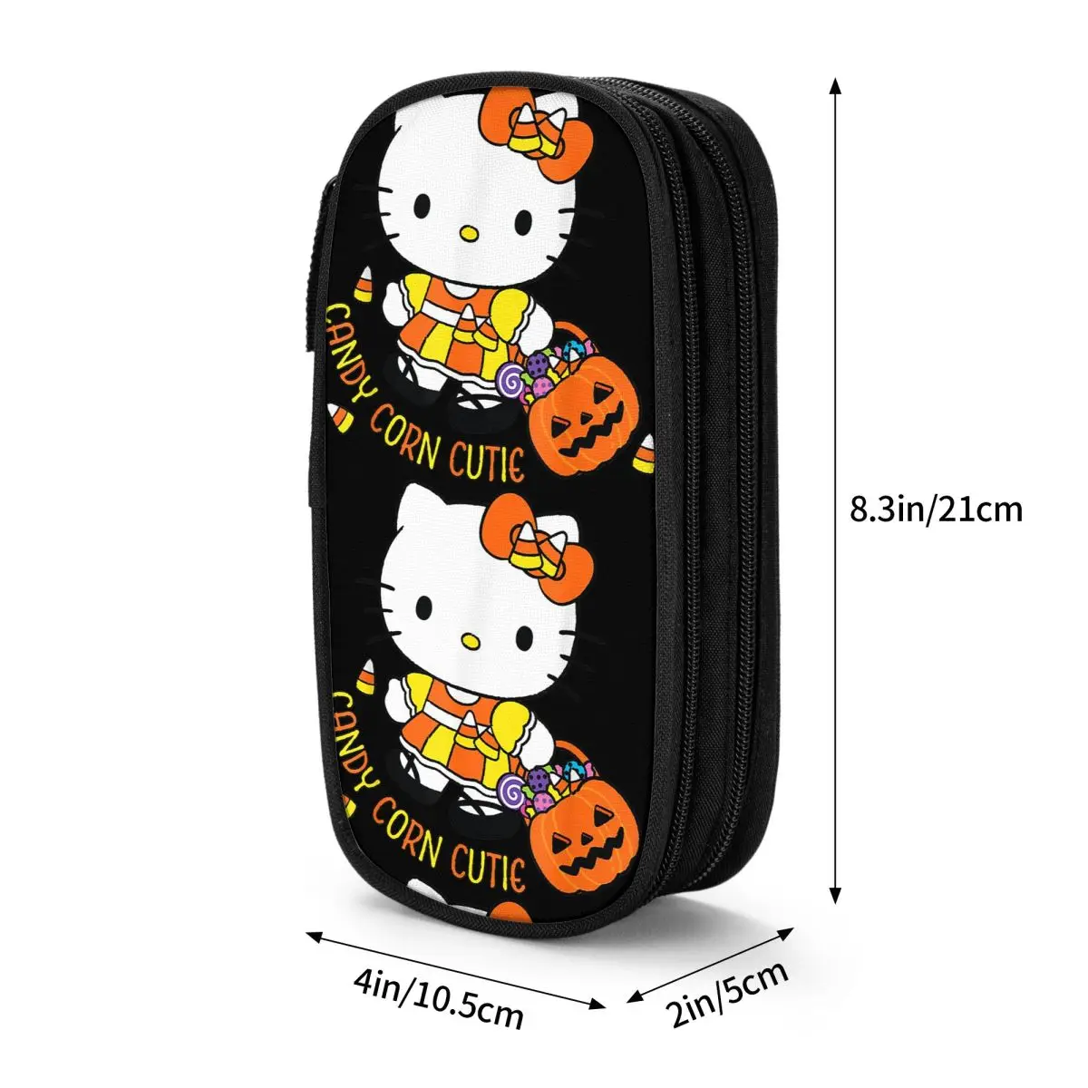 Imagem -06 - Olá Kitty Lápis Case para Estudantes Milho Doce Halloween Lápis Pouch Pen Holder Bolsa de Estudante Escola Papelaria Presente