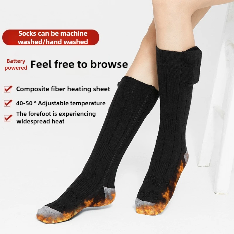 스마트 발열 스키 양말-최고의 보온 솔루션 4000mAh 리튬이온 배터리 3단계 온도 조절 유니섹스 야외용 보온 양말