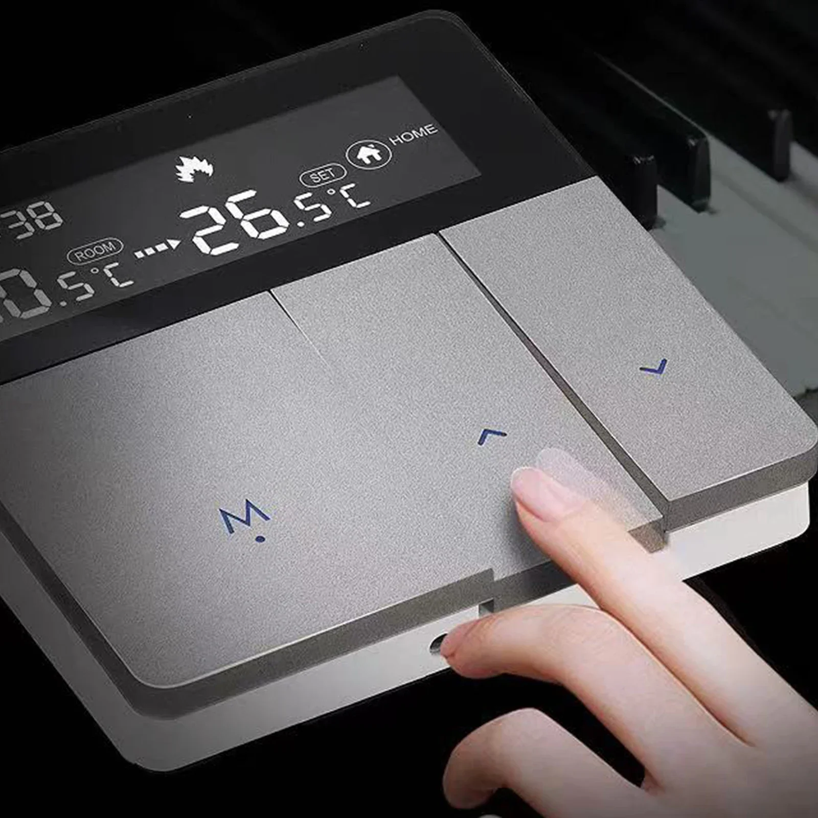 インテリジェント温度コントローラー,壁コンセントサーモスタット,音声制御,LCDパネル,wifi