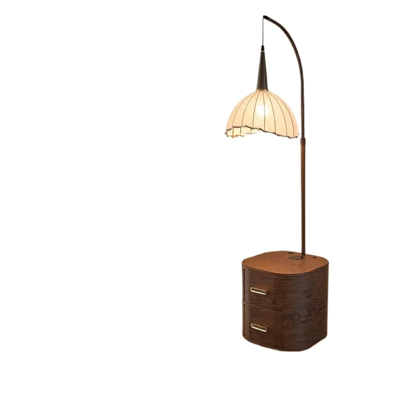 

Drawer floor lamp American retro living room sofa coffee table lamp bedroom bedside table integrated