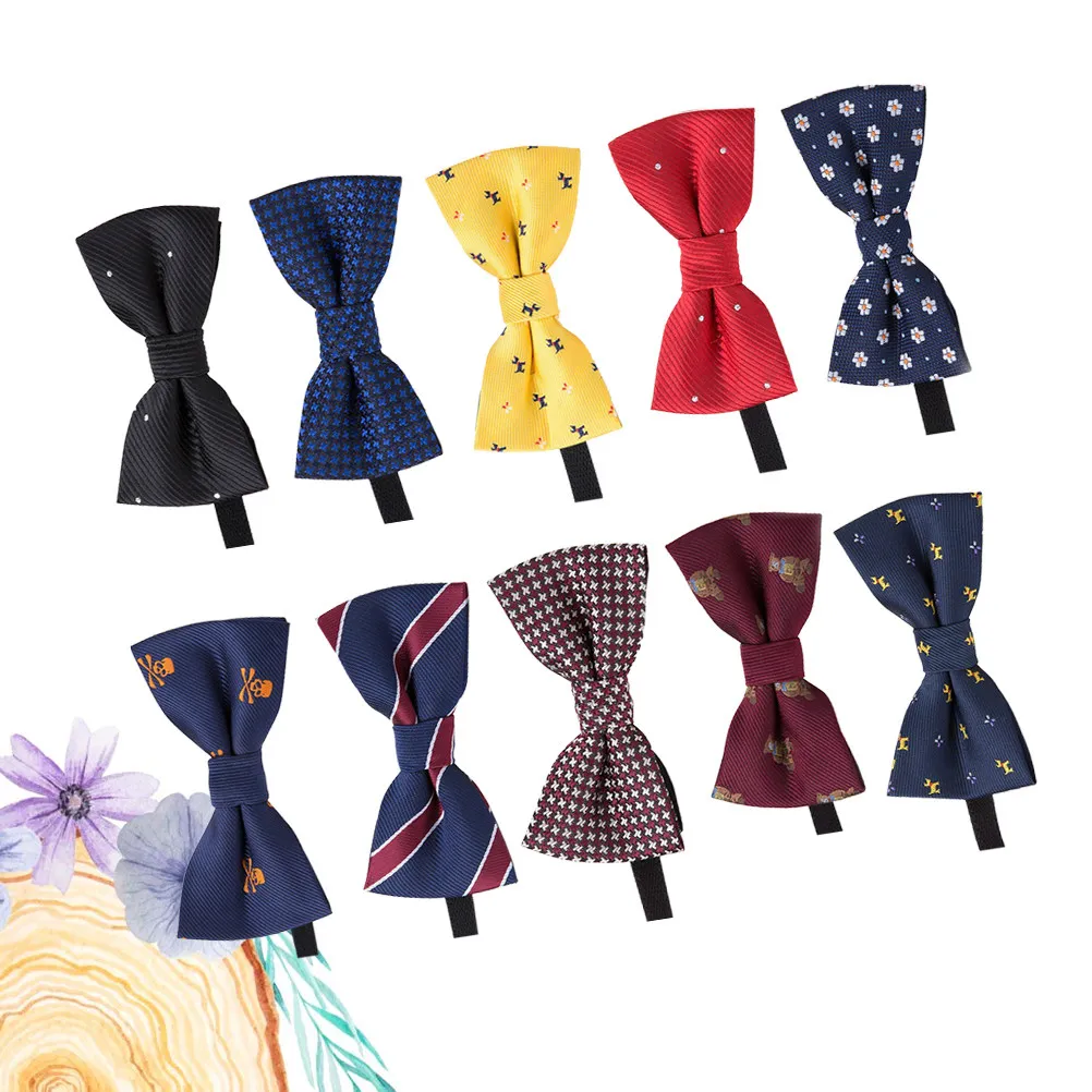 

10 шт. Детские готовые галстуки-бабочки из полиэстера, шелковистые, глянцевые, износостойкие, модные, для торжественных и повседневных мероприятий, вечеринок, свадеб, выпускных вечеров